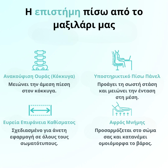 ErgoSoothe™ Μαξιλάρι Καθίσματος Memory Foam